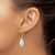 Image of 18mm Majestik Sterling Silver Rhodium-plated 10x18mm Teardrop Grey Simulated Pearl Leverback Dangle Earrings