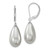 Image of 18mm Majestik Sterling Silver Rhodium-plated 10x18mm Teardrop Grey Simulated Pearl Leverback Dangle Earrings