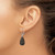 Image of 18mm Majestik Sterling Silver Rhodium-plated 10x18mm Teardrop Black Simulated Pearl Leverback Dangle Earrings