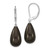 Image of 18mm Majestik Sterling Silver Rhodium-plated 10x18mm Teardrop Black Simulated Pearl Leverback Dangle Earrings