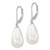 Image of 18mm Majestik Sterling Silver Rhodium-plated 10x18mm Teardrop White Simulated Pearl Leverback Dangle Earrings