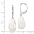 Image of 18mm Majestik Sterling Silver Rhodium-plated 10x18mm Teardrop White Simulated Pearl Leverback Dangle Earrings