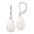Image of 18mm Majestik Sterling Silver Rhodium-plated 10x18mm Teardrop White Simulated Pearl Leverback Dangle Earrings