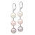 Image of Majestic Sterling Silver Rhodium-plated 10-11mm White Pink and Purple Simulated Pearl Leverback Dangle Earrings