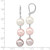 Image of Majestic Sterling Silver Rhodium-plated 10-11mm White Pink and Purple Simulated Pearl Leverback Dangle Earrings