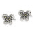 Image of 8.67mm Sterling Silver Antiqued Marcasite Butterfly Post Earrings QE16558