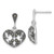 23mm Sterling Silver Antiqued Marcasite Heart Dangle Post Earrings