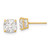 Image of 7mm 14K Yellow Gold Polished 7x7 Cushion Cut CZ Studs Post Earrings