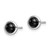 Image of 6.7mm Sterling Silver Rhodium-plated Polished Onyx Round Bezel Stud Earrings