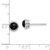 Image of 6.7mm Sterling Silver Rhodium-plated Polished Onyx Round Bezel Stud Earrings