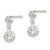 Image of 13mm Sterling Silver Polished Round CZ Bezel Set Post Dangle Earrings