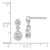 Image of 13mm Sterling Silver Polished Round CZ Bezel Set Post Dangle Earrings