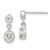 Image of 13mm Sterling Silver Polished Round CZ Bezel Set Post Dangle Earrings