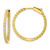 Image of 29mm Sterling Silver Polished Gold-tone In & Out CZ Hinged Hoop Earrings
