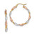 Image of 33mm 14k Tri-color Gold Satin Twisted Hoop Earrings