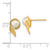 Image of 11.45mm 14K Yellow Gold 5-6mm White Button Freshwater Cultured Pearl Post Earrings XF606E