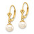 Image of 25mm 14K Yellow Gold 6-7mm White Round Freshwater Cultured Pearl Leverback Earrings XLB154PL