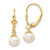 Image of 25mm 14K Yellow Gold 6-7mm White Round Freshwater Cultured Pearl Leverback Earrings XLB154PL