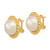Image of 13-14mm 14K Yellow Gold 13-14mm White Mabe Saltwater Cultured Pearl Omega Back Earrings XMP97