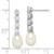 Image of 26.15mm Sterling Silver Rhodium-plated 7-8mm White Rice Freshwater Cultured Pearl CZ Earrings QE15202