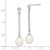 Image of 41.6mm Sterling Silver Rhodium-plated 8-9mm White Rice Freshwater Cultured Pearl CZ Earrings QE15212