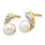 Image of 9mm 14K Yellow Gold 5-6mm White Round Freshwater Cultured Pearl .01ctw Diamond Post Earrings XE2493AA