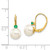 Image of 16mm 14K Yellow Gold 7-7.5mm White Round Freshwater Cultured Pearl Emerald Leverback Earrings XLB70E/PL