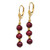 Image of 40mm 14K Yellow Gold 5-6mm Coffee Brown Semi-round Freshwater Cultured Pearl Leverback Earrings XF216