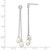 Image of 51mm Sterling Silver Rhodium-plated 6-7mm Rice Freshwater Cultured Pearl CZ Post Dangle Earrings QE13853