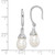 30.7mm Sterling Silver Rhodium-plated Polished White 7-8mm Freshwater Cultured Pearl & CZ Dangle Earrings QE15378