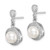 Image of 20mm Sterling Silver Rhodium-plated 8mm Simulated Pearl CZ Post Earrings