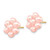 Image of 11mm 14K Yellow Gold 3-4mm Pink Egg Freshwater Cultured Pearl Flower Earrings