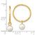 Image of 22.5mm 14K Yellow Gold 5-6mm Round White Freshwater Cultured Pearl Hoop Earrings