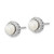 Image of 9.16mm Sterling Silver Rhodium-plated CZ Freshwater Cultured Pearl Post Earrings