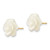 10k Yellow Gold 10mm White Mother of Pearl Flower Design Post Stud Earrings