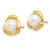 Image of 10.82mm 14K Yellow Gold 7-8mm Yellow Button Freshwater Cultured Pearl Post Earrings