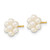 Image of 7.94mm 14K Yellow Gold 2-3mm White Button Freshwater Cultured Pearl Flower Earrings