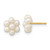Image of 7.94mm 14K Yellow Gold 2-3mm White Button Freshwater Cultured Pearl Flower Earrings