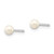 Image of 10k White Gold 3-4mm White Round Freshwater Cultured Pearl Stud Post Earrings