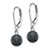 Image of 24mm 14K White Gold 7-8mm Black Round Freshwater Cultured Pearl Leverback Earrings