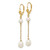 Image of 49.56mm 14K Yellow Gold 5-7mm White Rice Freshwater Cultured Pearl Leverback Earrings