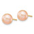 Image of 7-8mm 14K Yellow Gold 7-8mm Pink Round Freshwater Cultured Pearl Stud Post Earrings