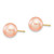 Image of 8-9mm 14K Yellow Gold 8-9mm Pink Round Freshwater Cultured Pearl Stud Post Earrings