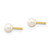 Image of 10k Yellow Gold 3-4mm White Round Freshwater Cultured Pearl Stud Post Earrings