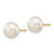 Image of 10k Yellow Gold 7-8mm White Round Freshwater Cultured Pearl Stud Post Earrings