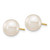Image of 10k Yellow Gold 8-9mm White Round Freshwater Cultured Pearl Stud Post Earrings