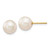 Image of 10k Yellow Gold 8-9mm White Round Freshwater Cultured Pearl Stud Post Earrings