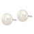 Image of 8-9mm 14k White Gold 8-9mm White Button Freshwater Cultured Pearl Stud Post Earrings