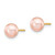 Image of 6-7mm 14K Yellow Gold 6-7mm Pink Button Freshwater Cultured Pearl Stud Post Earrings
