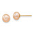 Image of 6-7mm 14K Yellow Gold 6-7mm Pink Button Freshwater Cultured Pearl Stud Post Earrings